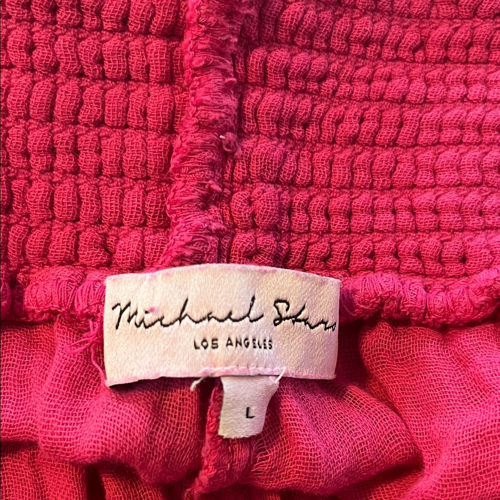 Michael Stars Raspberry Textured Trousers - Picture 2 of 5
